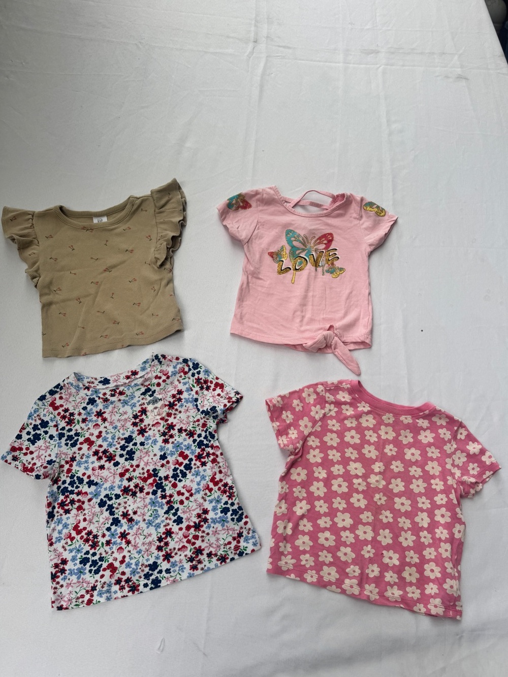 Girls size 2 bundle (4)Old Navy Pink Butterfly 'LOVE' Knot Tee